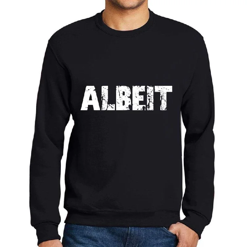 Lowest Prices Men's Printed Graphic Sweatshirt Popular Words ALBEIT Deep Black