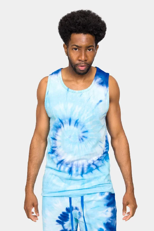 Big Deal Pastel Contrast Swirl Tie Dye Cotton Tank Top
