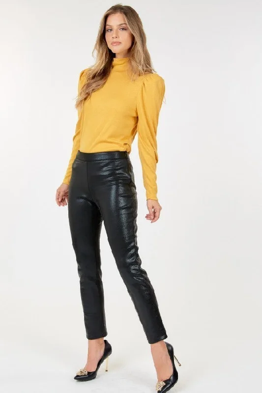 Stock Clearance Animal Skin Vinyl Ankle Pants