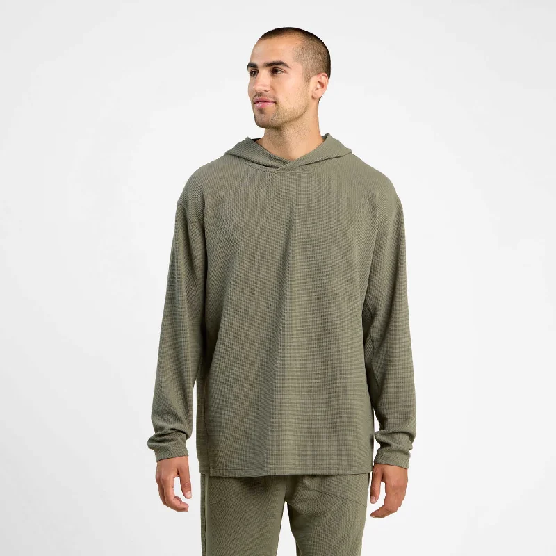 Act Now Men's Performance Waffle Hoodie | Olive