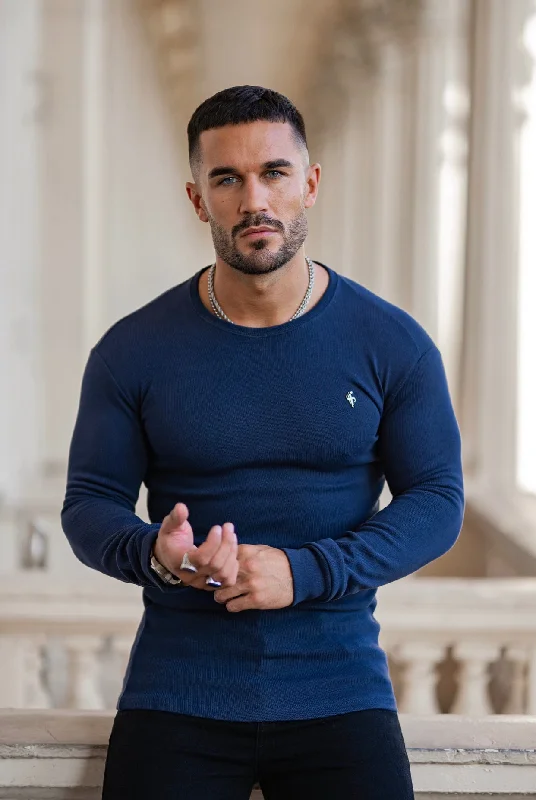 Unbeatable Deal Father Sons Classic Navy Super Slim Jumper - FSH410