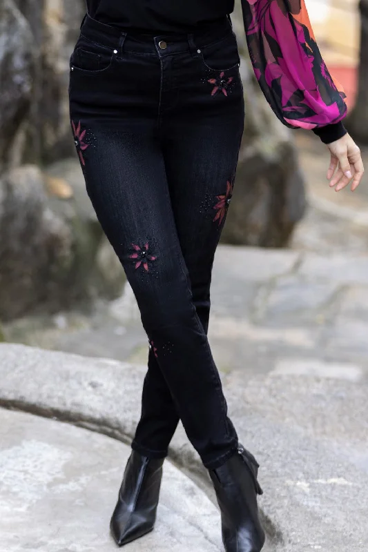 Overstock Clearance Frank Lyman Jeans 233886U Black/Magenta
