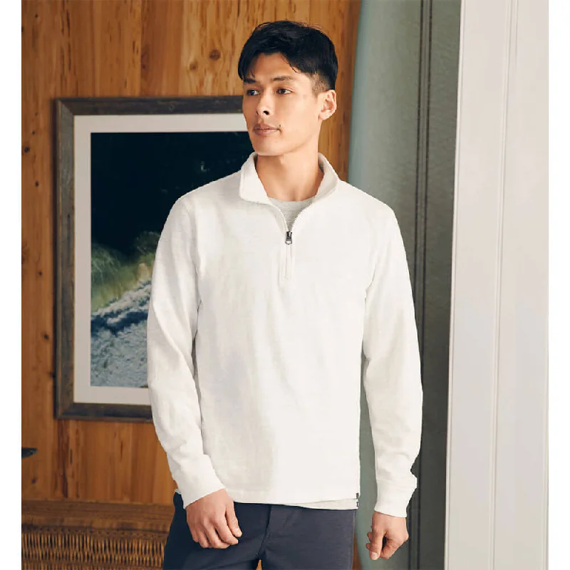 Special Price Faherty Sunwashed Slub Quarter-Zip Pullover Sweater - White
