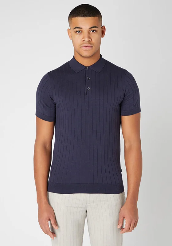 Buy Now Remus Uomo Slim Fit Fine Knit Polo, Navy