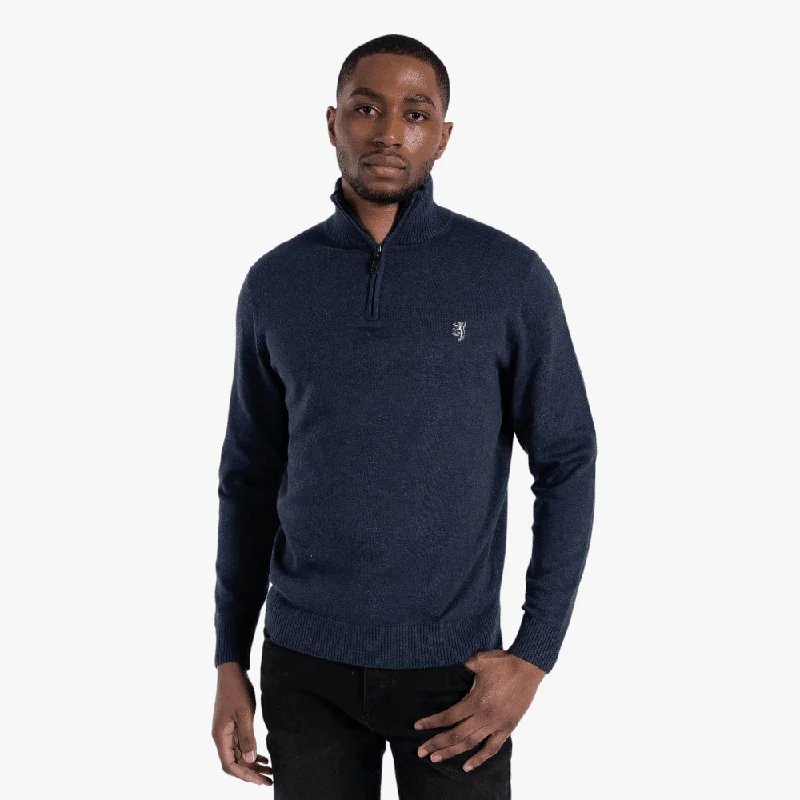 Stock Up and Save Pringle Mens Knitwear 1/4 Zip Sweater Navy