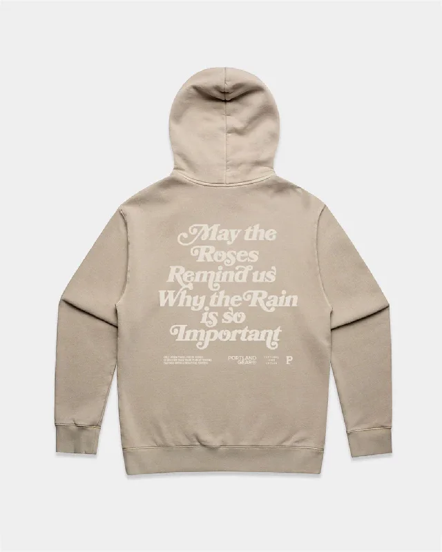 Top Pick Sueded Slogan Hoodie - Taupe