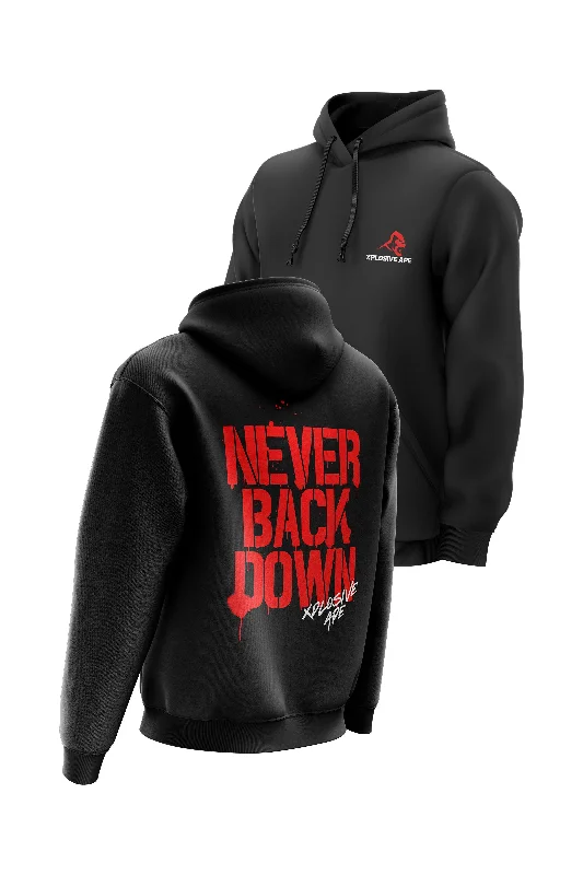 New Markdowns XAPE Never Back Down Signature Hoodie - Black