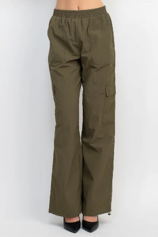 Weekend Offers That Excite High-rise Cargo Parachute Pants