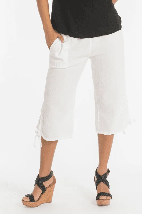 Online Exclusive Conner Capri With Pockets 100% Cotton Gauze