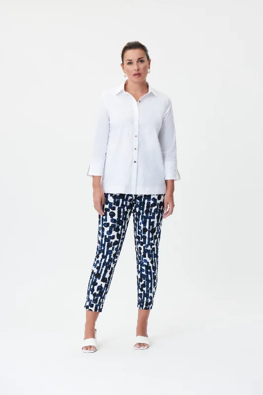 Weekend Bargains to Savor Joseph Ribkoff Cropped Pant 232263 Blue/Vanilla
