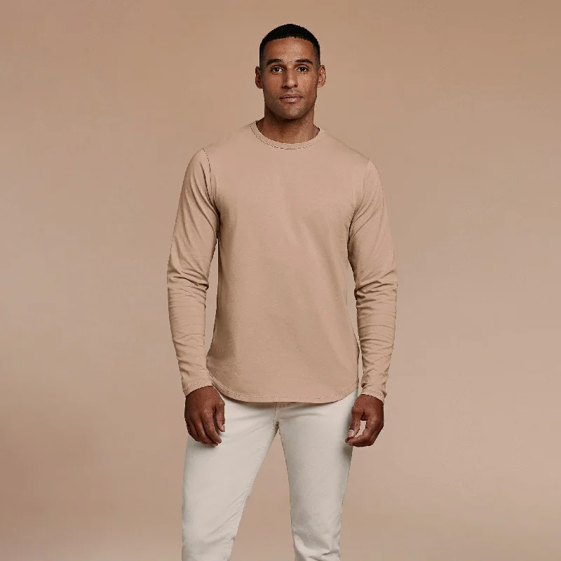 Crazy Savings Long Sleeve Curved Hem T-Shirt | Sand