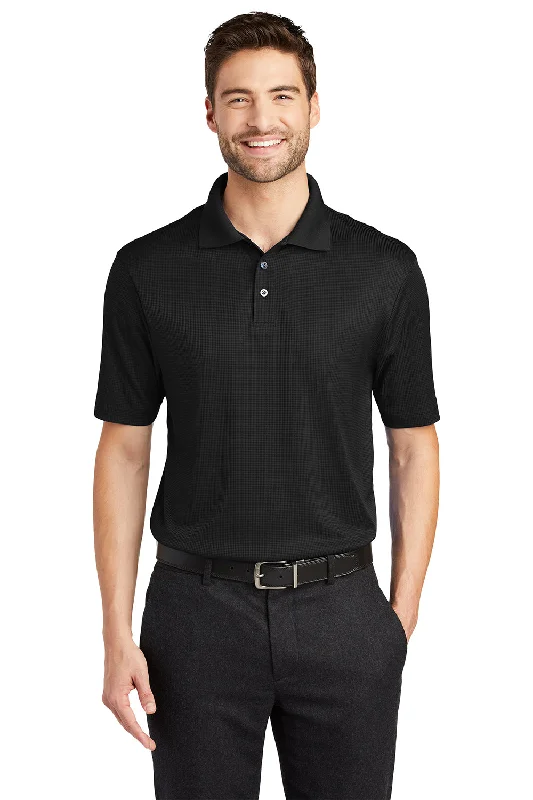 While Supplies Last Port Authority Mens Performance Moisture Wicking Short Sleeve Polo Shirt - Black
