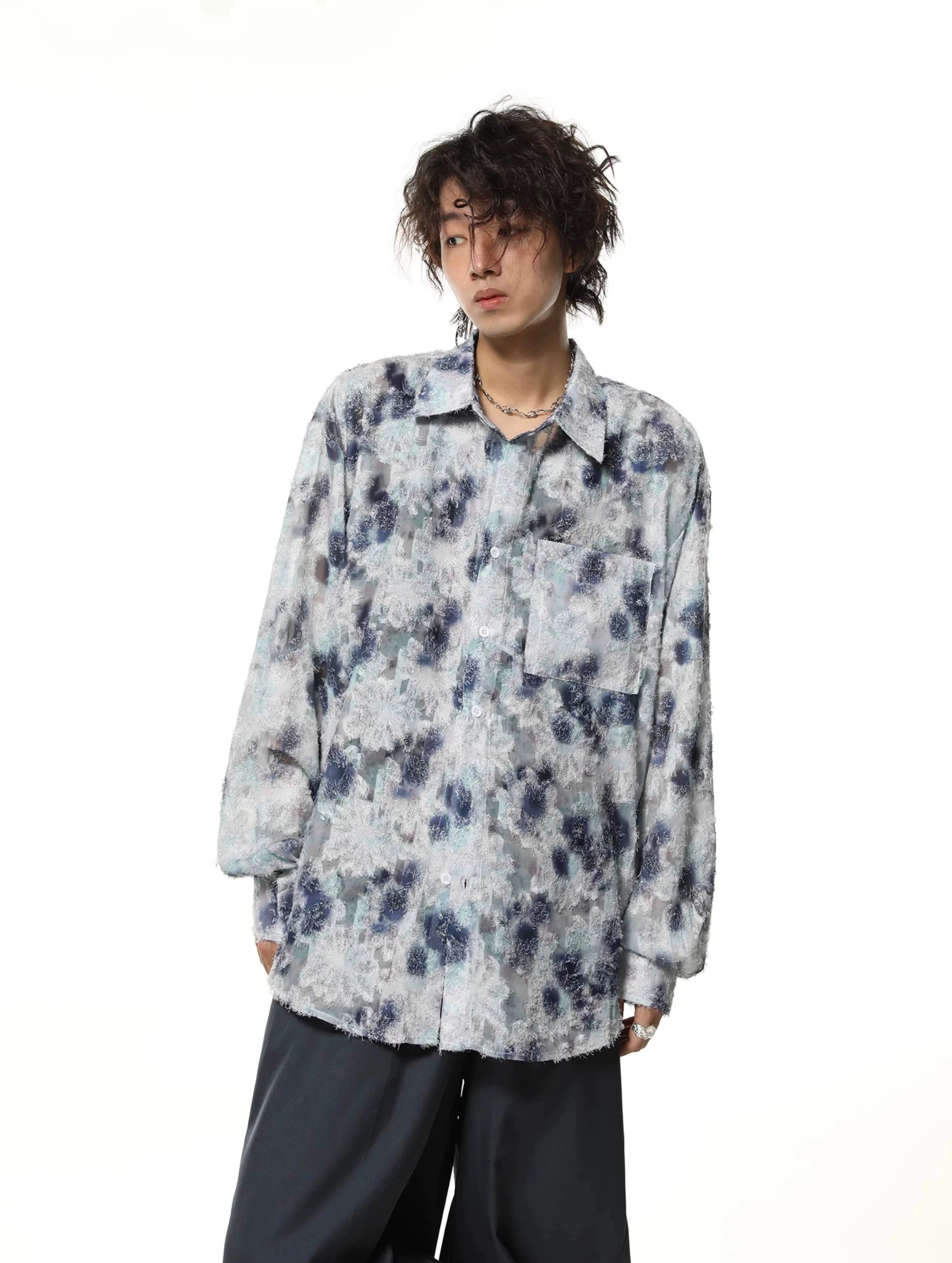 Weekend Price Cuts Galore Abstract Pastel Floral Print Oversized Shirt