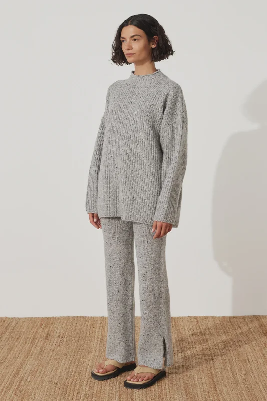 Weekend Bargains Await You Grey Marle Merino Wool Blend Pant