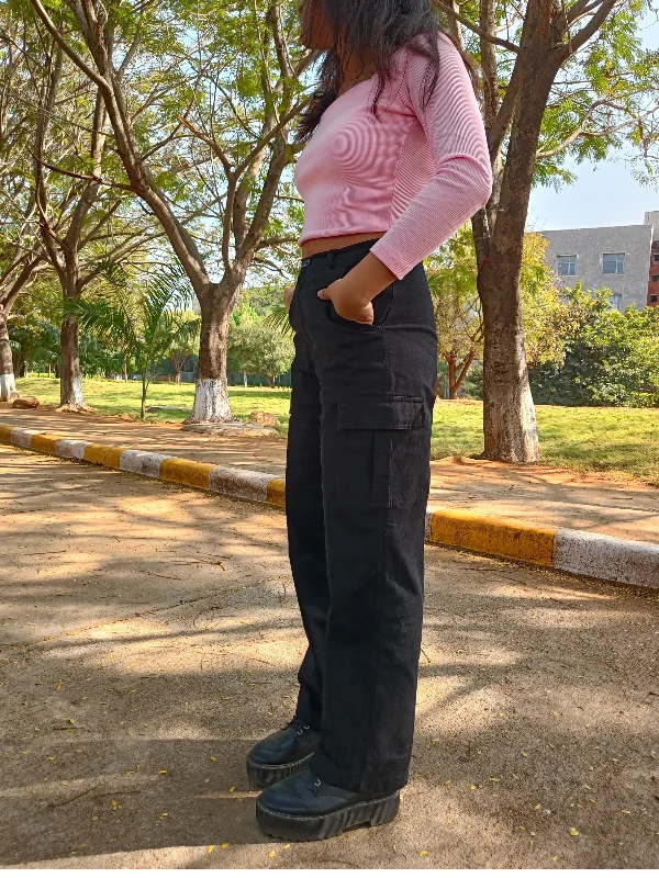 Weekend Savings Extravaganza Athena black cargo pants