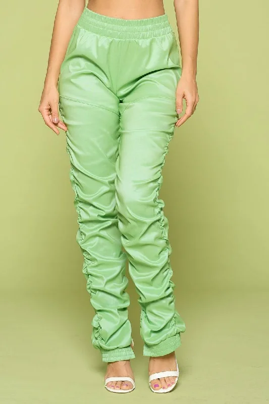 Weekend Discounts to Savor Leather Pu Ruched Pants