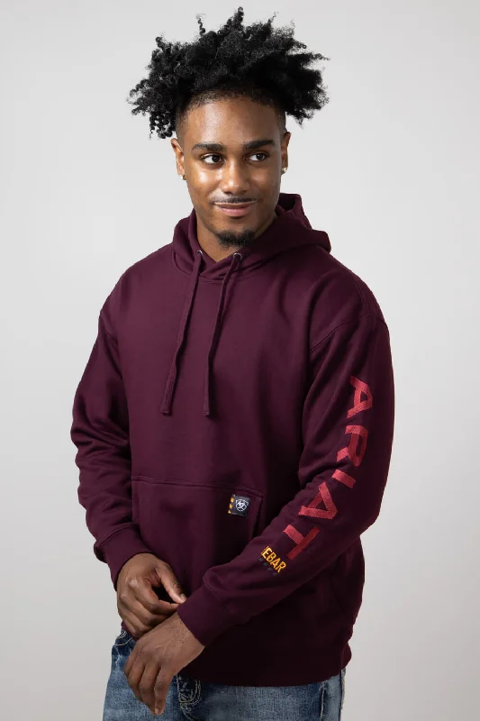 Weekend Extravaganza: Shop Now Ariat Rebar Graphic Hoodie for Men in Malbec | 10046663-MALBEC Weekend Extravaganza: Shop Now Ariat Rebar Graphic Hoodie for Men in Malbec | 10046663-MALBEC