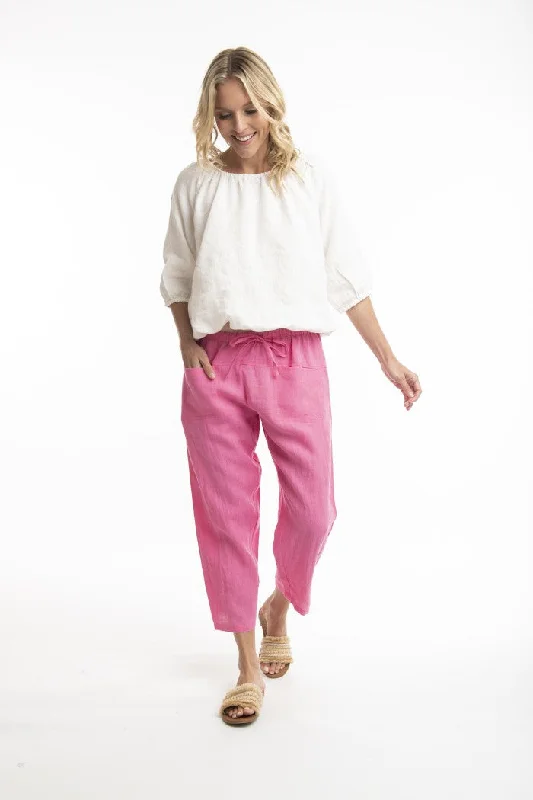 Weekend Savings Sensation Escape Linen Pants (Azalea or Green Grass)