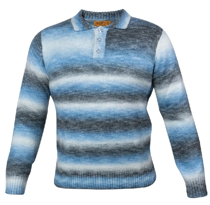 Fantastic Deals Striped Luxury Polo-Blue