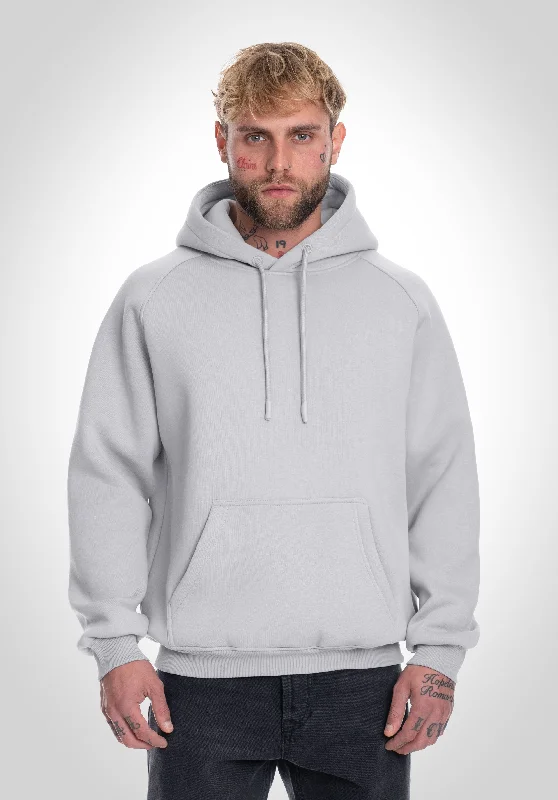 Instant Discount Boxy Raglan Hoodie - Light Grey