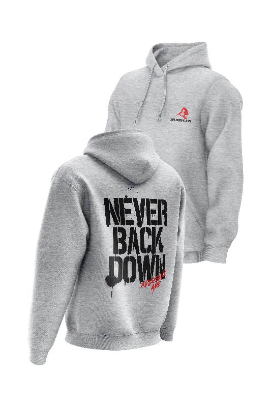 Epic Deals XAPE Never Back Down Signature Hoodie - Sports Grey