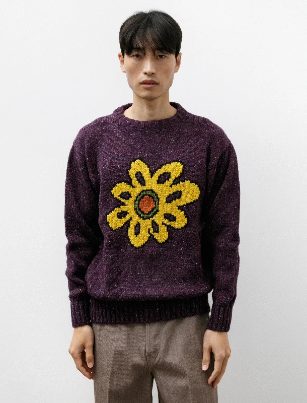 Exclusive Savings Big Flower Lover Pullover Purple