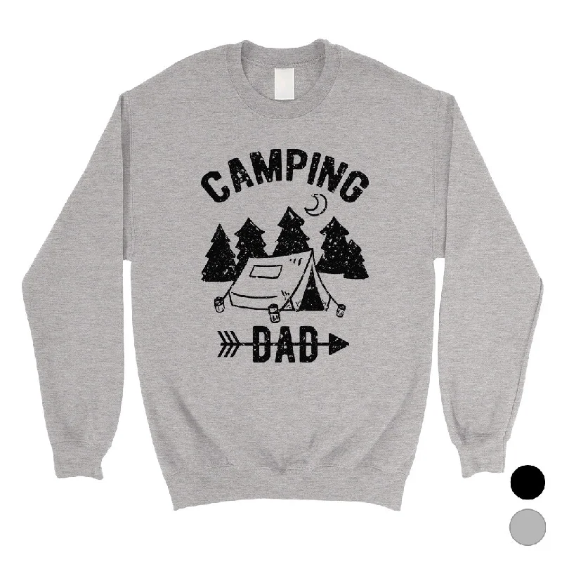 Act Now Camping Dad Mens/Unisex Fleece Sweatshirt Caring Clever Fathers Day