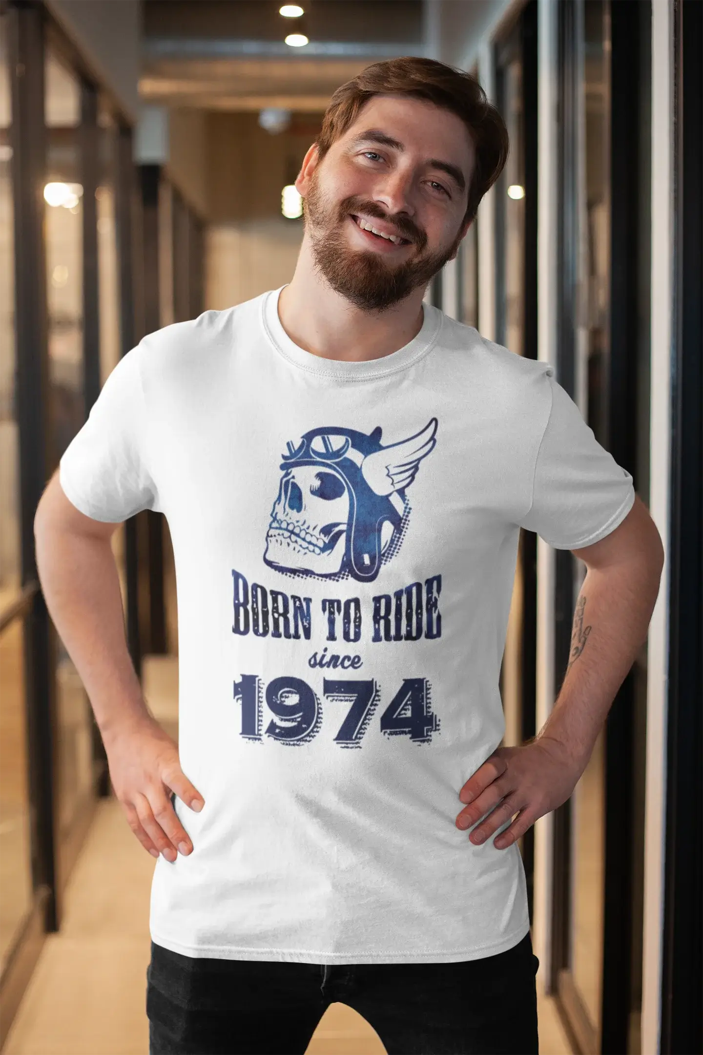 Weekend Offers You Can't Ignore 1974, Born to Ride Since 1974 Men's T-shirt White Birthday Gift 00494