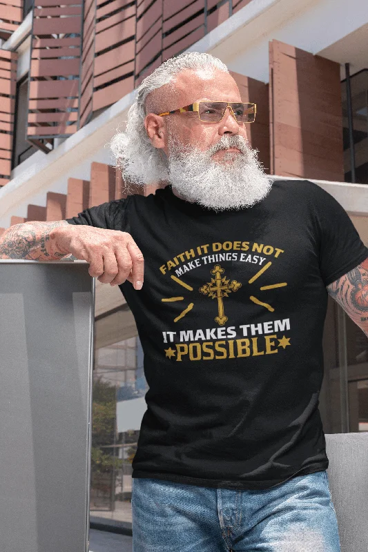 Mega Discount ULTRABASIC Men's T-Shirt Faith Makes Things Possible - Christian Religious Shirt Mega Discount ULTRABASIC Men's T-Shirt Faith Makes Things Possible - Christian Religious Shirt