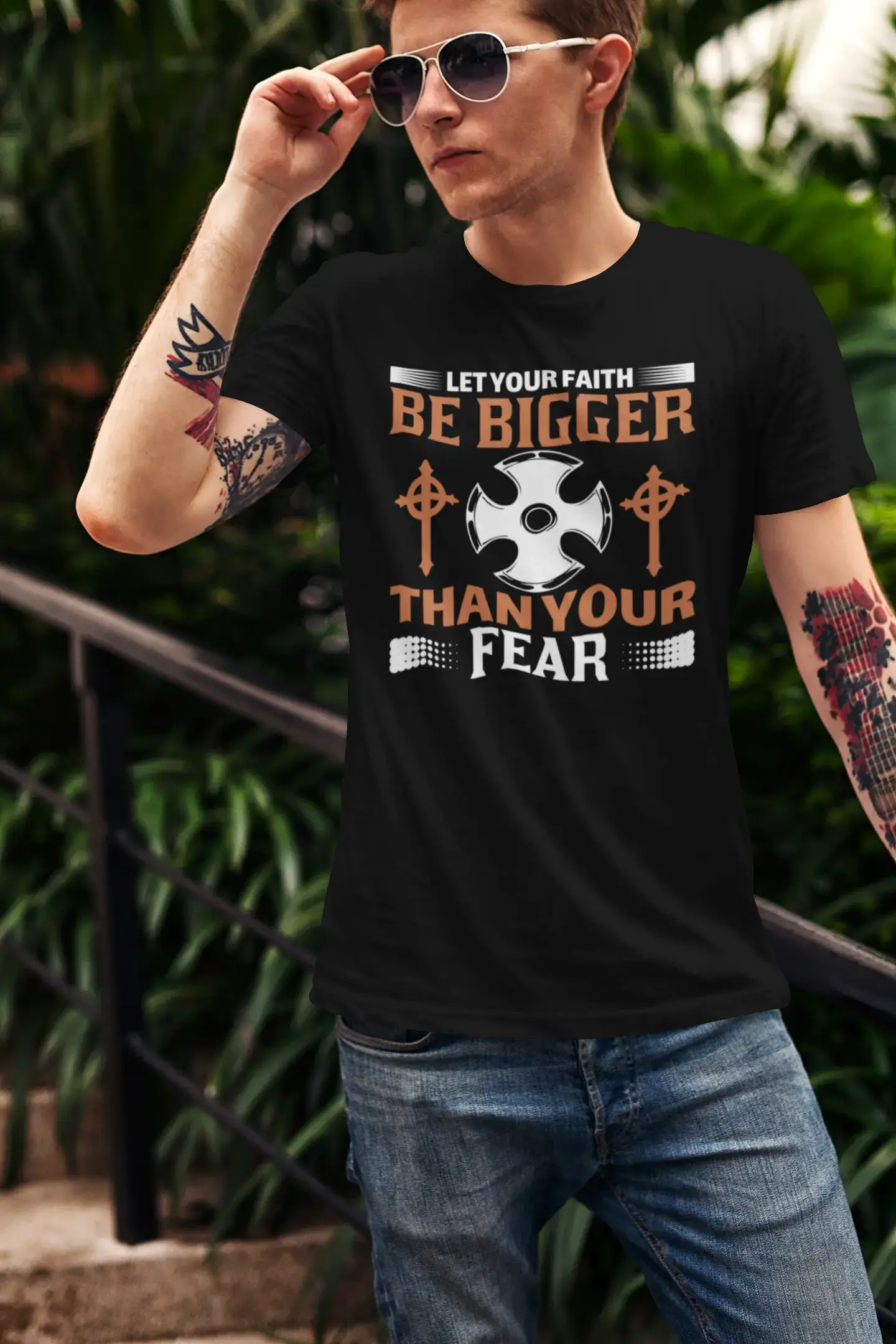 Limited Time Offer ULTRABASIC Men's T-Shirt Let Your Faith be Bigger Than Fear - Christian Shirt Limited Time Offer ULTRABASIC Men's T-Shirt Let Your Faith be Bigger Than Fear - Christian Shirt