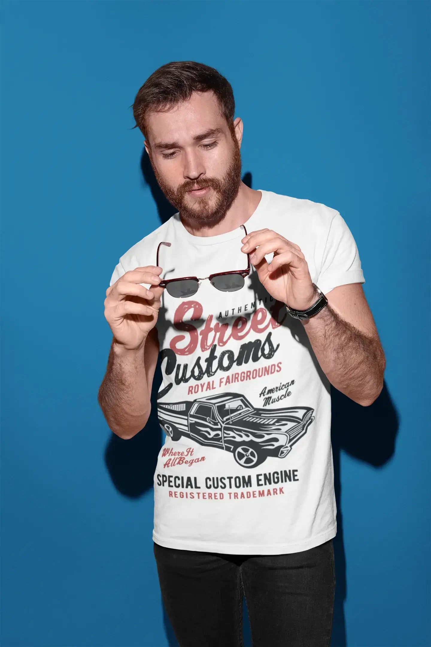 Hot Deal ULTRABASIC Men's Graphic T-Shirt Authentic Street Customs - Special Custom Engine