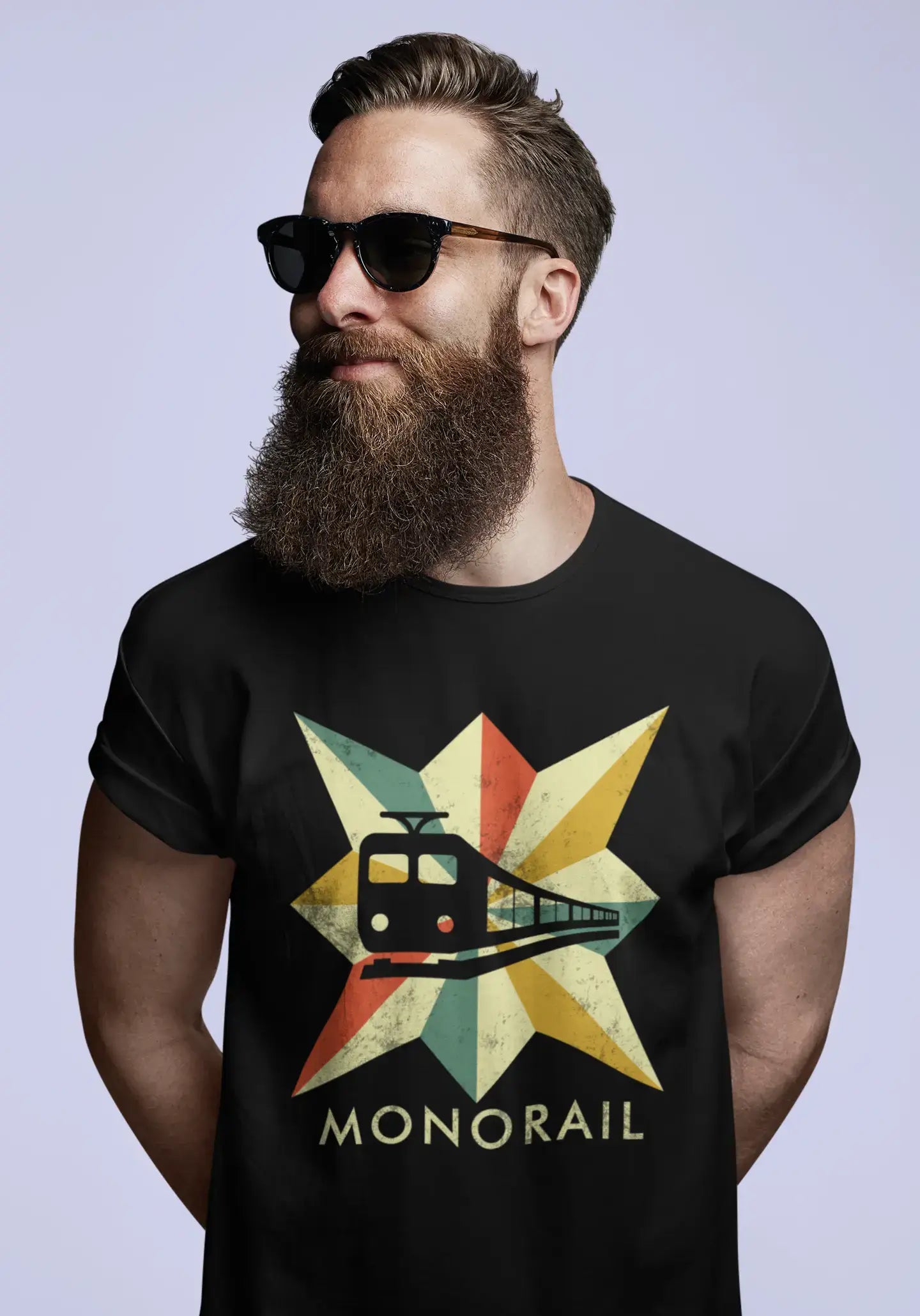 Final Offer ULTRABASIC Men's Vintage T-Shirt Retro Monorail Tee Shirt