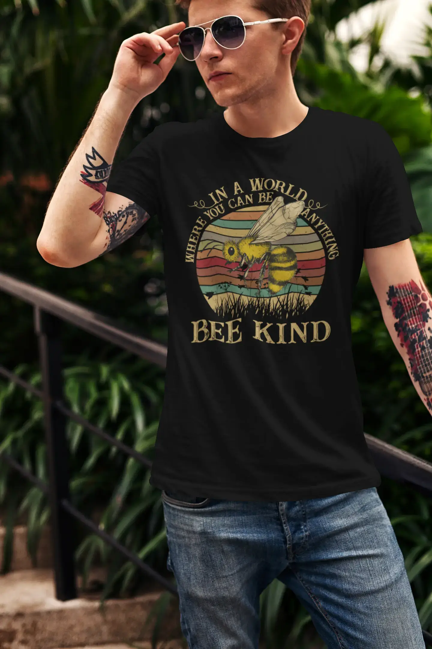 Weekend Discounts to Delight ULTRABASIC Men's Vintage T-Shirt In a World Where You Can be Anything Bee Kind - Funny Humor Tee Shirt Weekend Discounts to Delight ULTRABASIC Men's Vintage T-Shirt In a World Where You Can be Anything Bee Kind - Funny Humor Tee Shirt