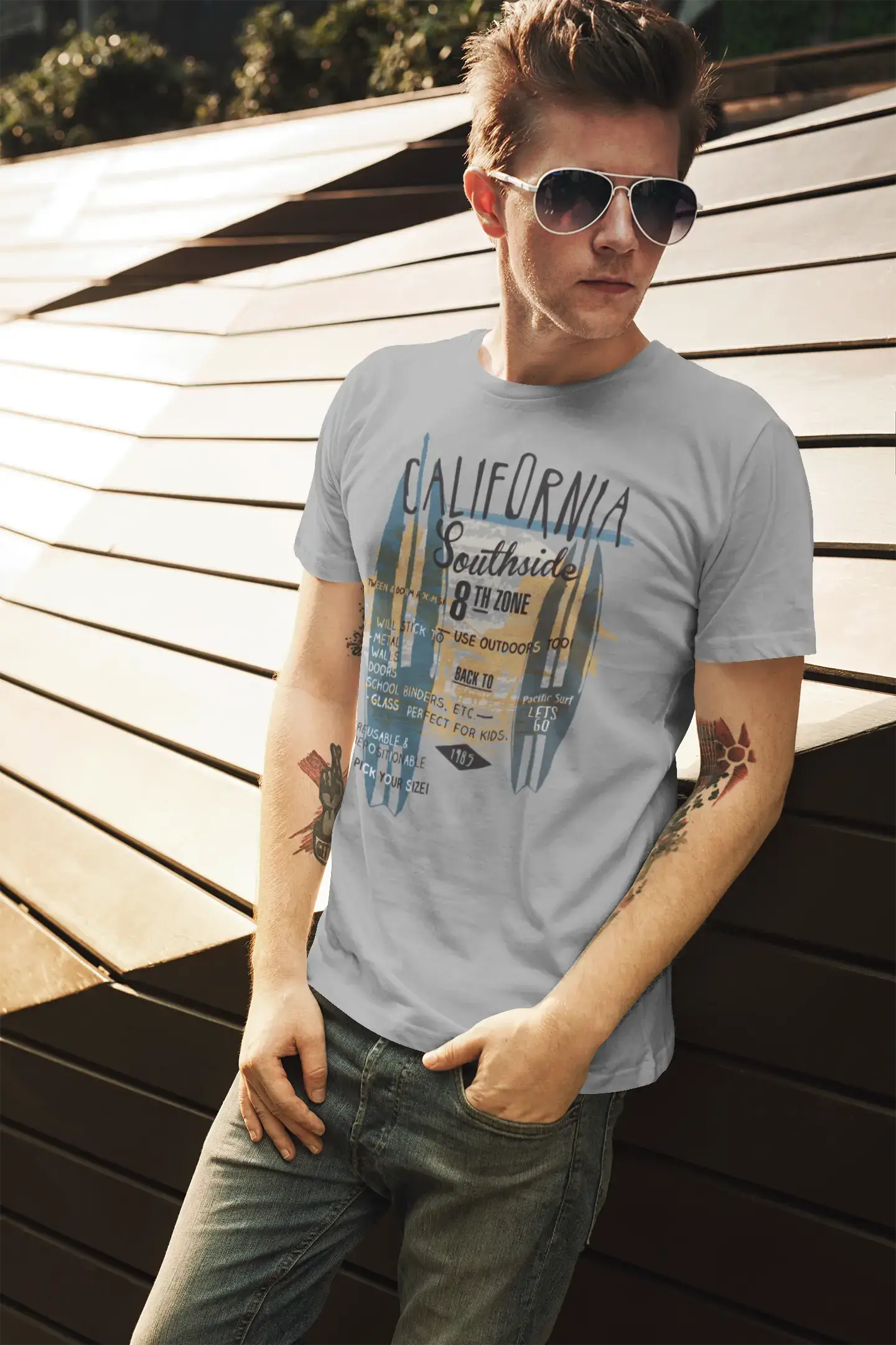 Price Rollback ULTRABASIC Men's Novelty T-Shirt California Southside 8th Zone - Surf Tee Shirt