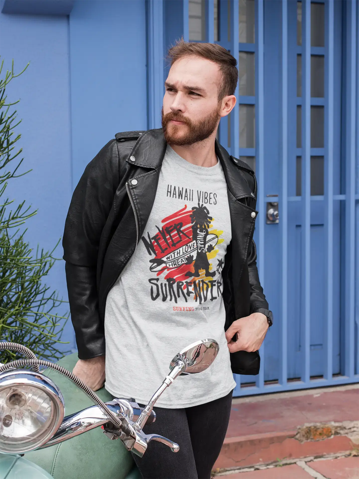 The Best Prices ULTRABASIC Men's Novelty T-Shirt Never Surrender Hawaii Vibes - Surf Tee Shirt