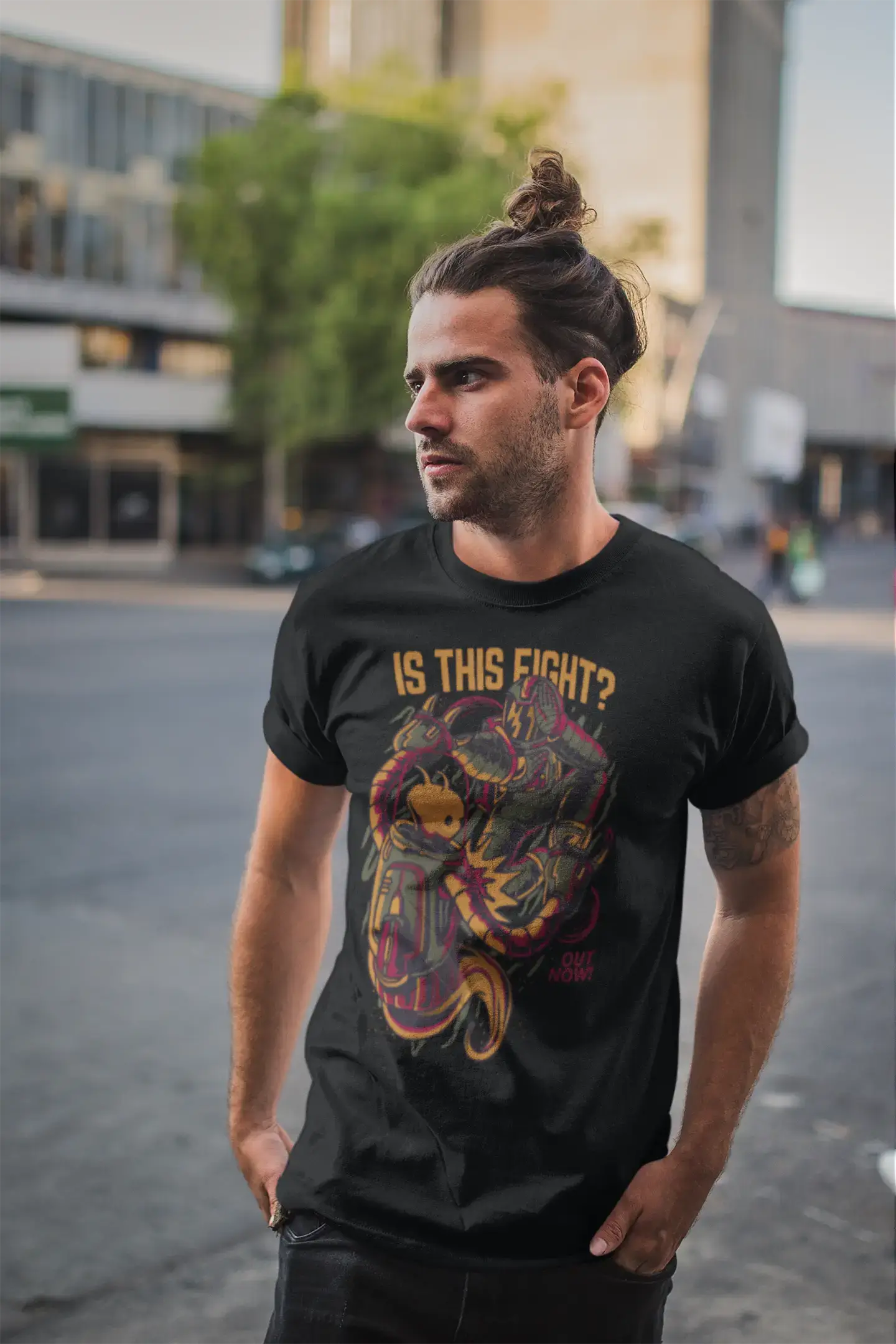 The Best Deal ULTRABASIC Men's Novelty T-Shirt Is This Fight - Funny Robot Tee Shirt