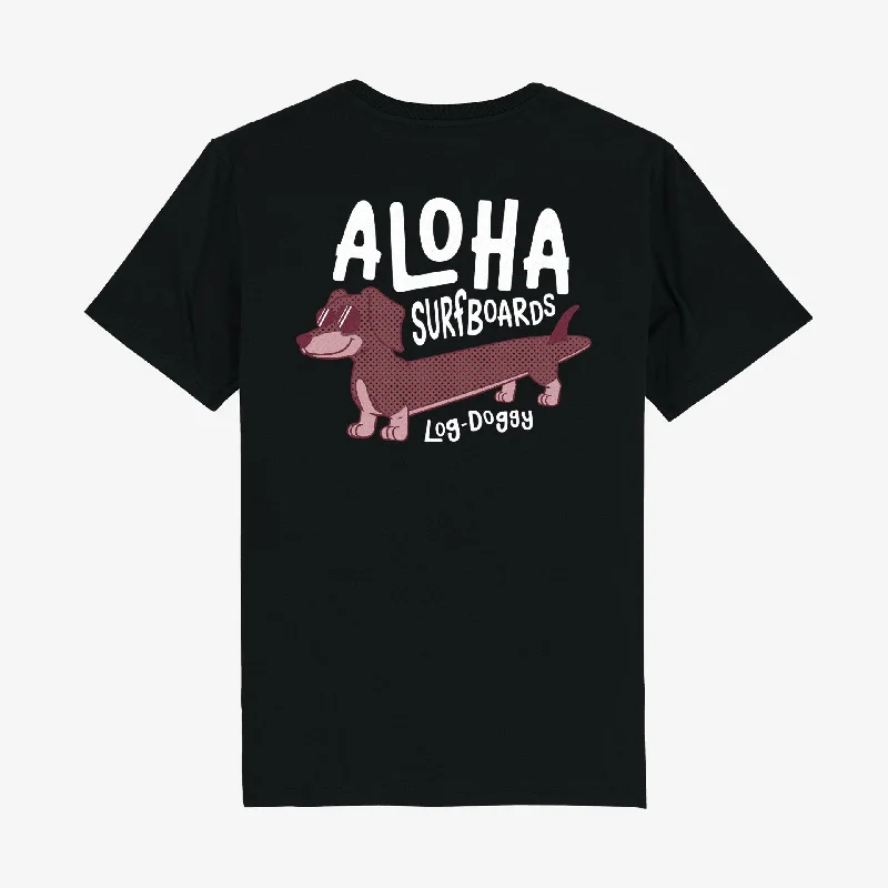 Today’s Deal Aloha Mens Log Doggy T-Shirt - Black