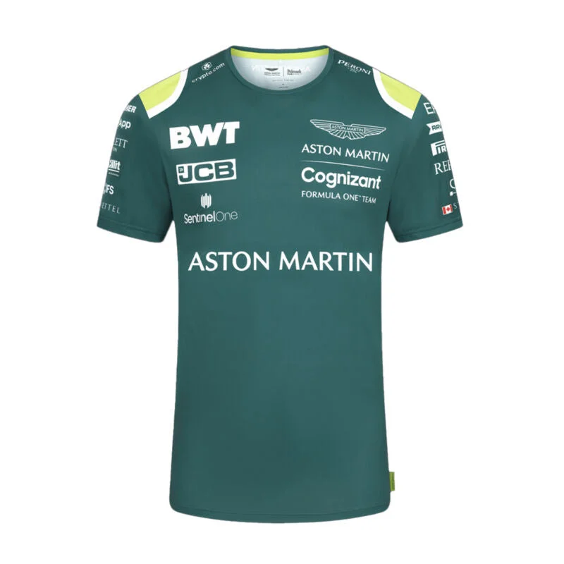 Huge Discounts Aston Martin Cognizant F1 Official Team Short Sleeve Round Neck Green Mens