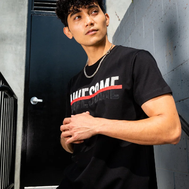 Weekend Offers That Tempt AWESOME 8X Street Silicone Textured T-Shirt - Black