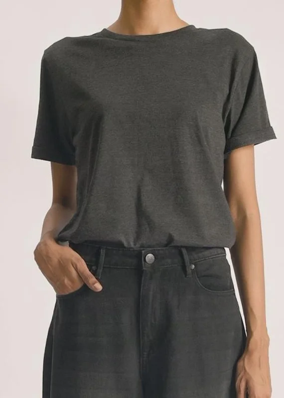 Price Drop Basic T-Shirt Charcoal-Her