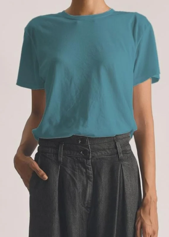 Price Slash Basic T-Shirt Teal-Her