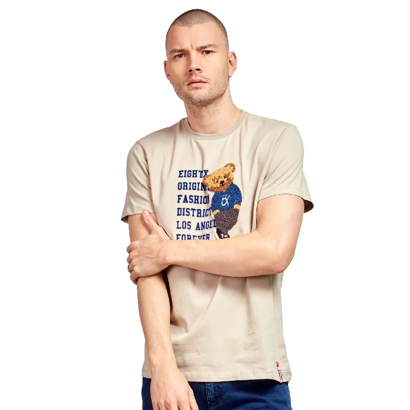 Midnight Sale Bear Origins 3D Graphic T-Shirt - Beige