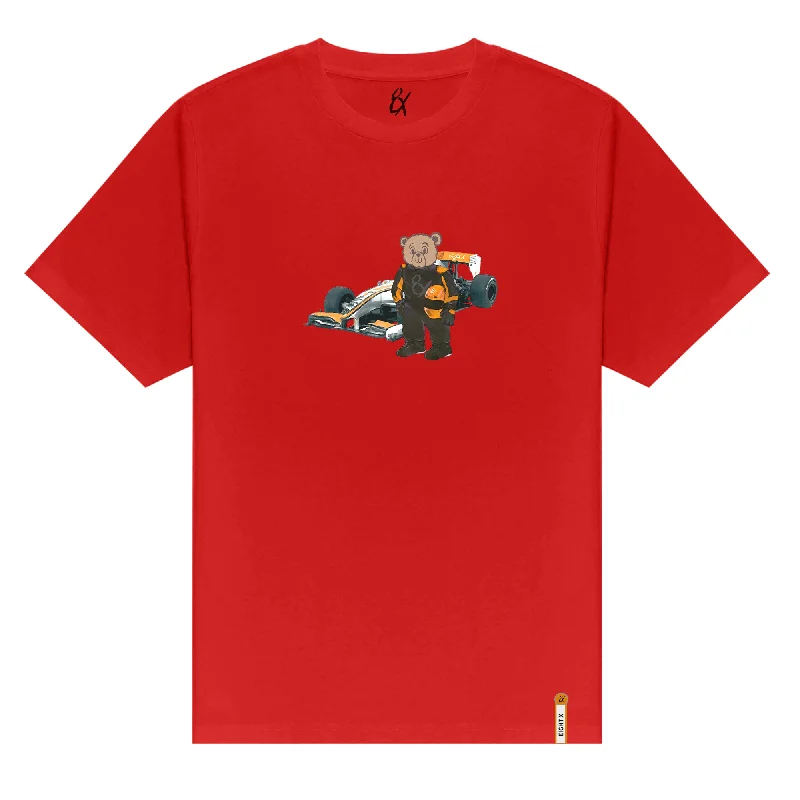 Closeout Sale Bear Turismo Graphic T-Shirt - Red