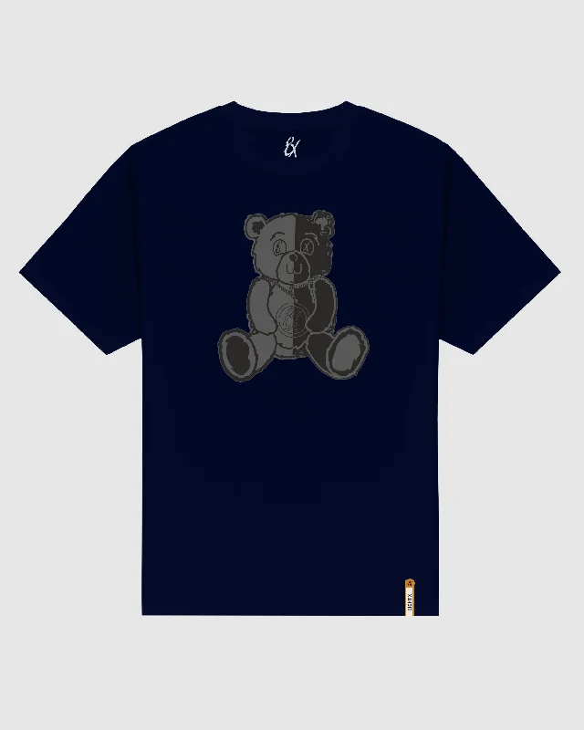 Last Chance Big Bad Bear Oversized Graphic T-Shirt - Navy