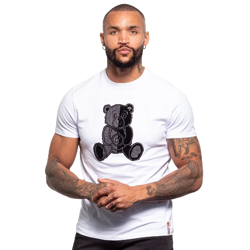 Sale Event Big Fuzzy Bear Graphic T-Shirt - White
