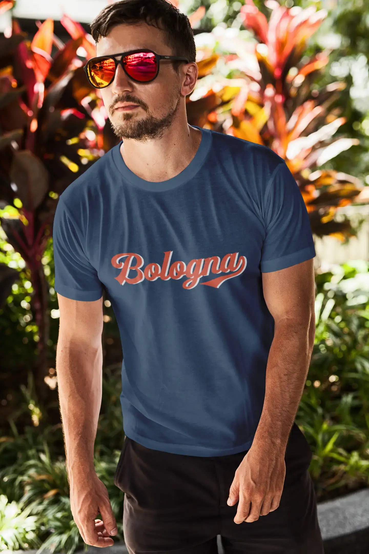 Weekend Savings Extravaganza ULTRABASIC - Graphic Men's Bologna T-Shirt Printed Letters Denim