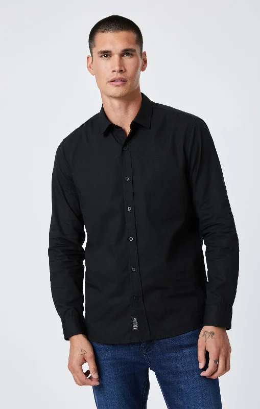 Super Sale BUTTON-UP LONG SLEEVE SHIRT IN BLACK