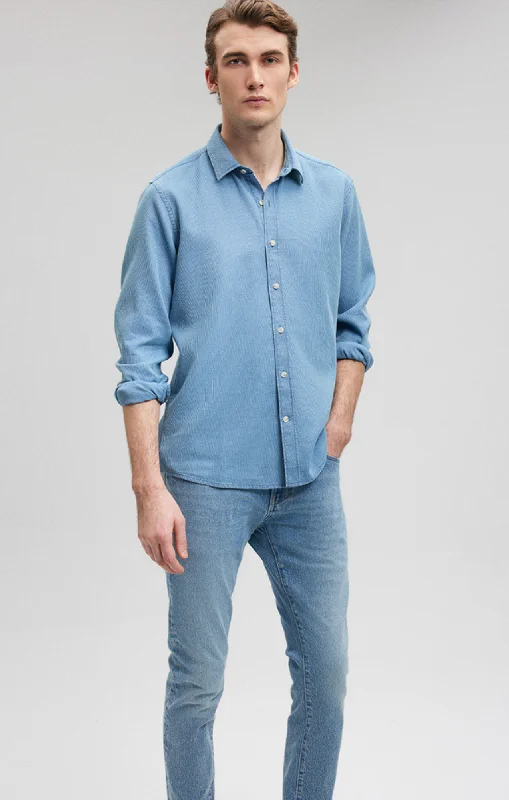 Limited Availability BUTTON-UP LONG SLEEVE SHIRT IN INDIGO