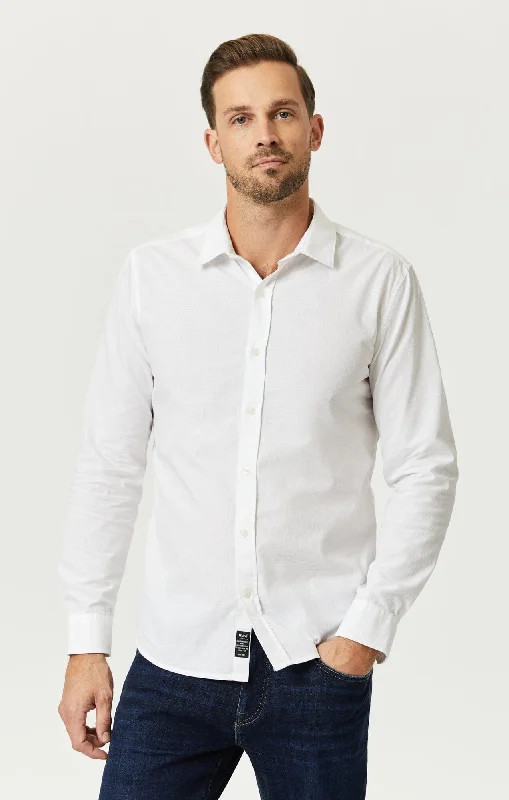 Now or Never BUTTON-UP LONG SLEEVE SHIRT IN WHITE