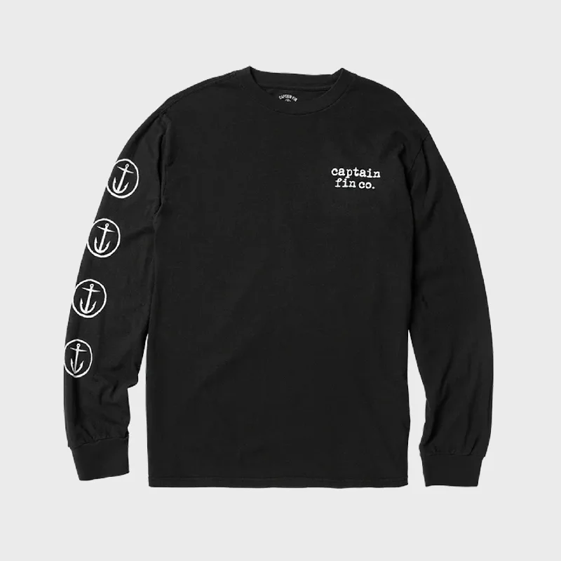 Overstock Sale Captain Fin Mens Anchor Long Sleeve T-Shirt - Black